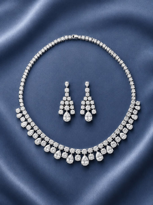 Celeste Teardrop Diamond Necklace Set