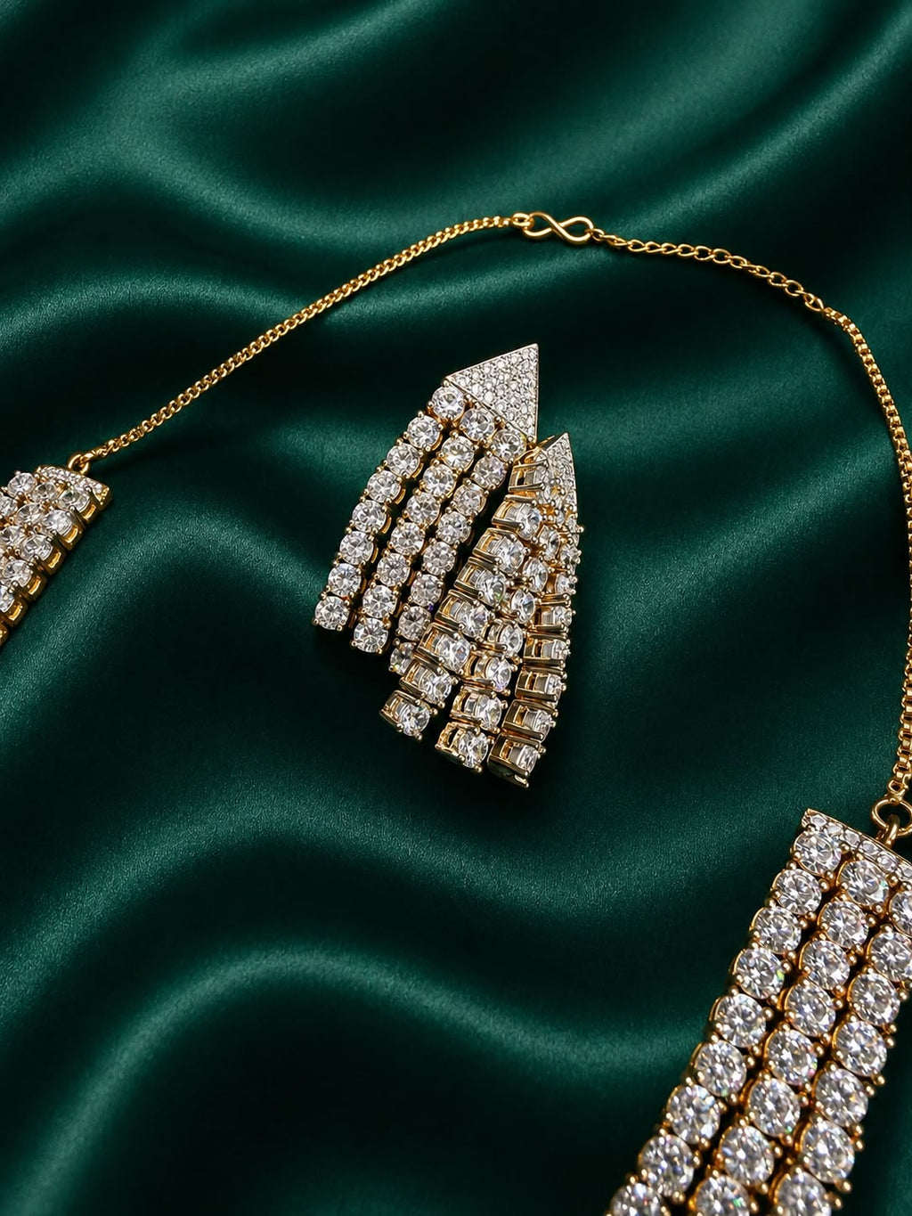 Golden Cascade Elegance Necklace Set