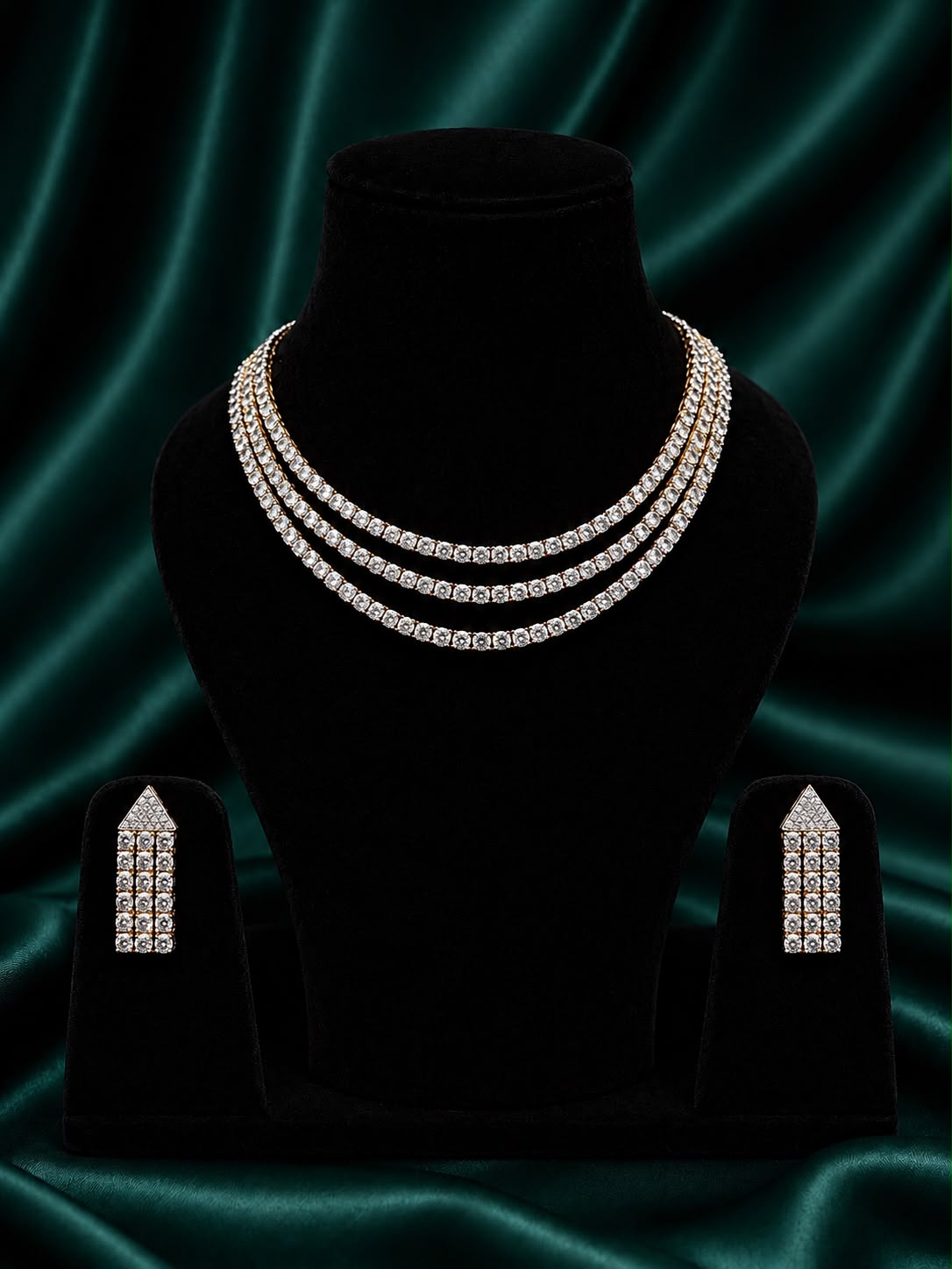 Golden Cascade Elegance Necklace Set