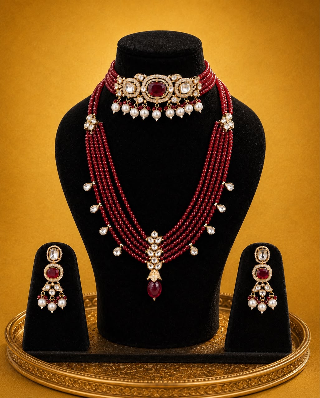 Ruby Pearls Combo Set