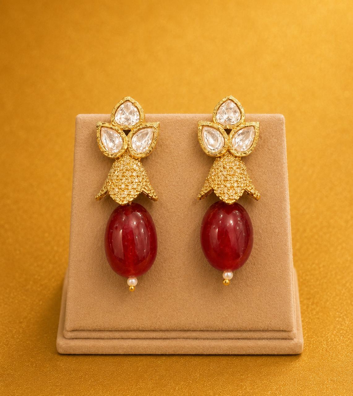 Ruby Grace with Pearl Drop Set