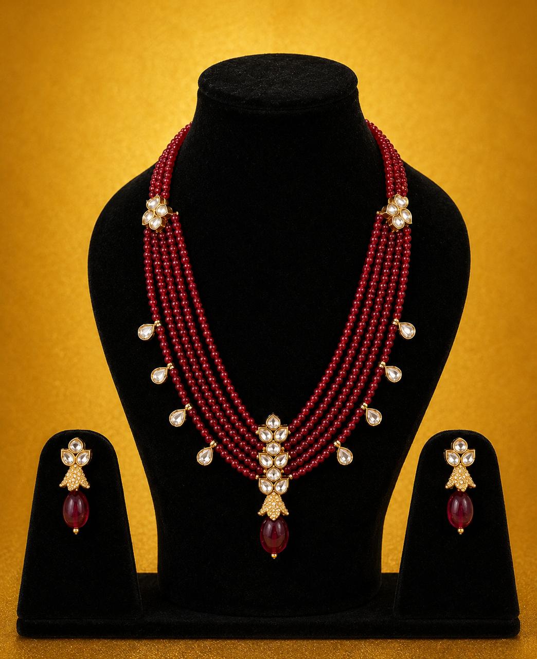Ruby Grace with Pearl Drop Set
