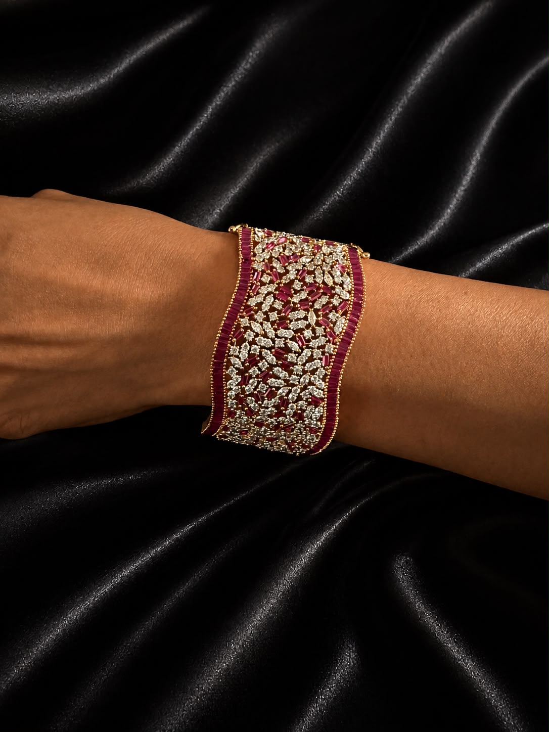 Ruby Diamond Wave Bracelet
