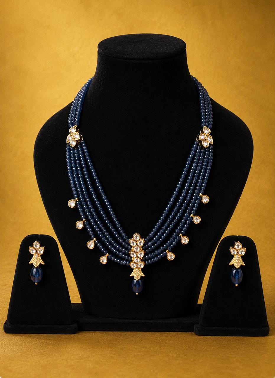 Sapphire Grace Pearl Drop Necklace Set