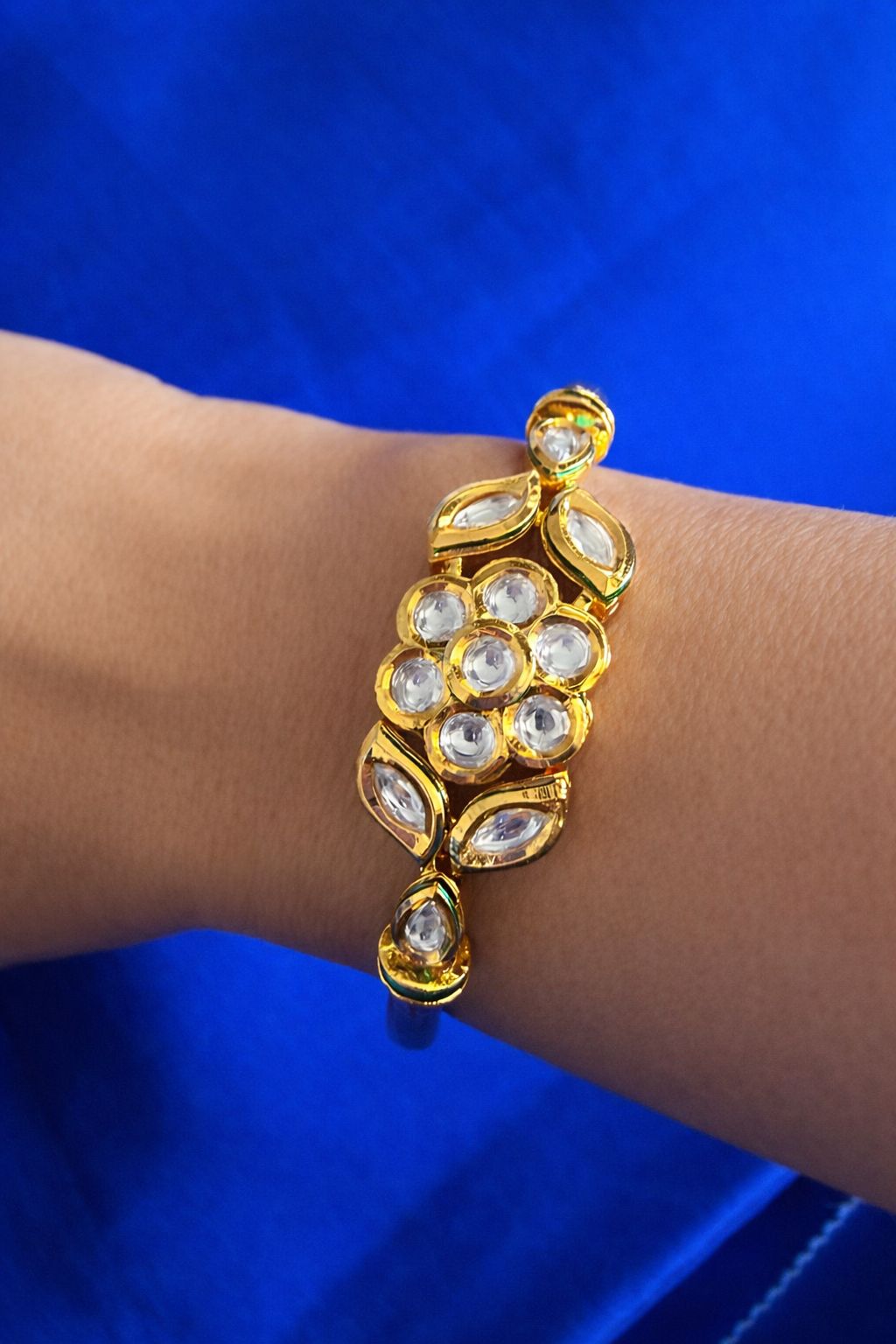 Floral Polki Kundan Openable Kada