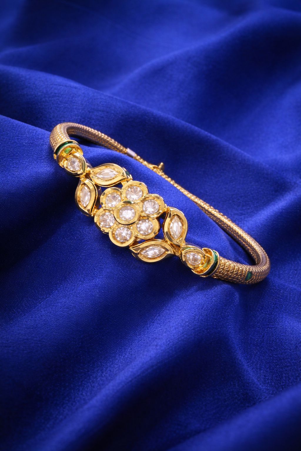 Floral Polki Kundan Openable Kada