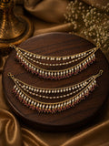 3 Layered White Pearls With Ruby Beads Kaan Chain