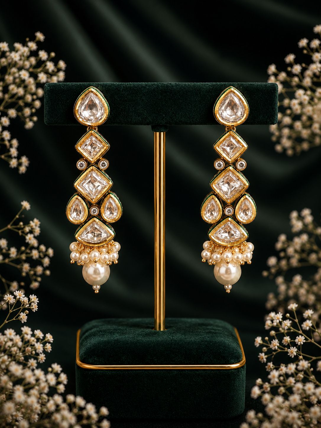 Noor-E-Meher Pure Moissanite Set With Maang Tikka