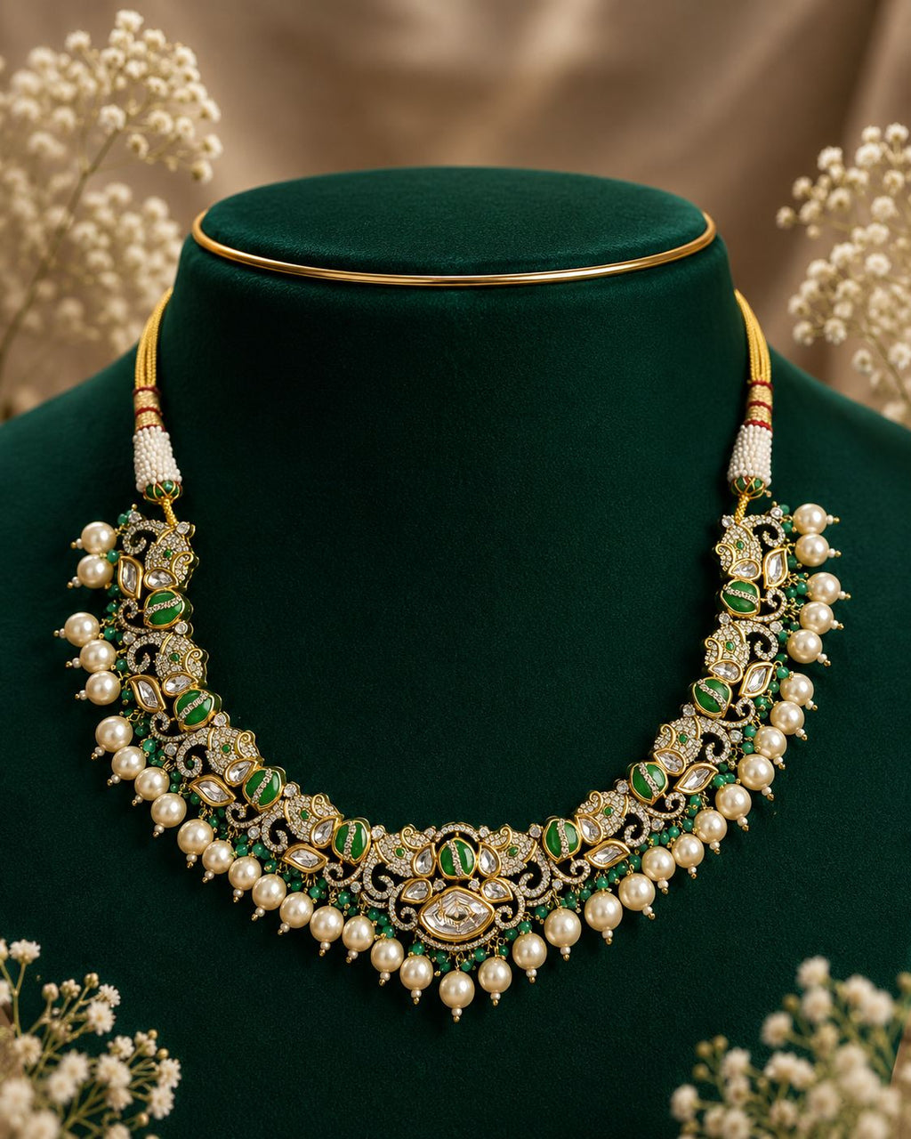 Noor-E-Panna Pure Moissanite Necklace Set
