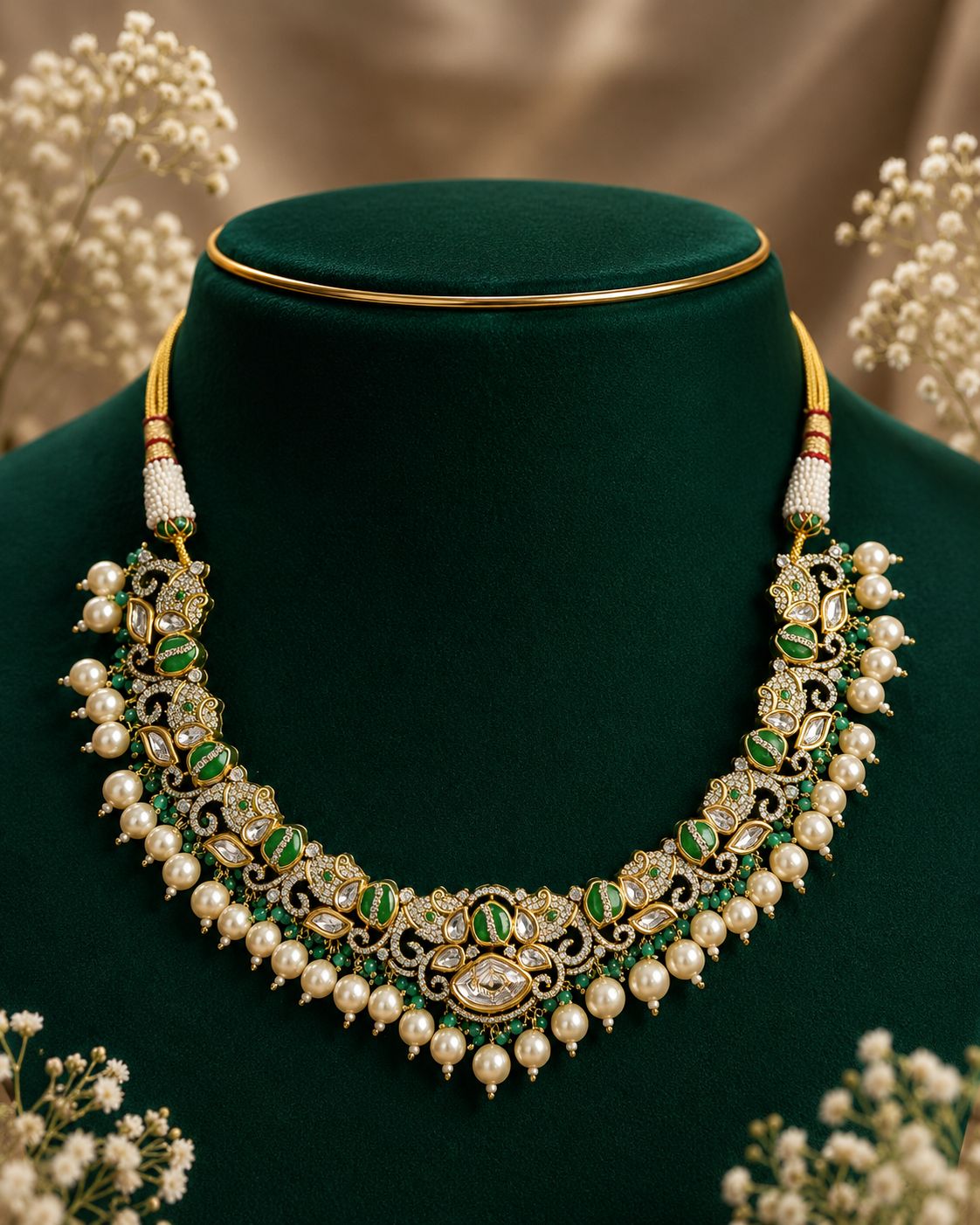 Noor-E-Panna Pure Moissanite Necklace Set