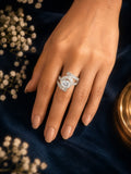 ⁠Celestial Halo Solitaire Ring