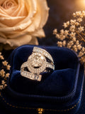 ⁠Celestial Halo Solitaire Ring
