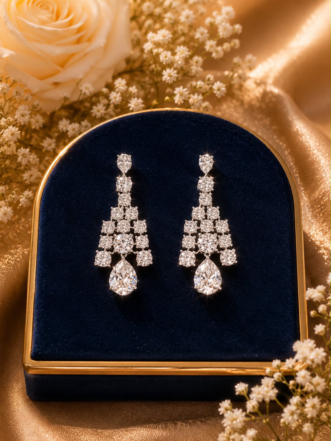 Celeste Teardrop Diamond Necklace Set