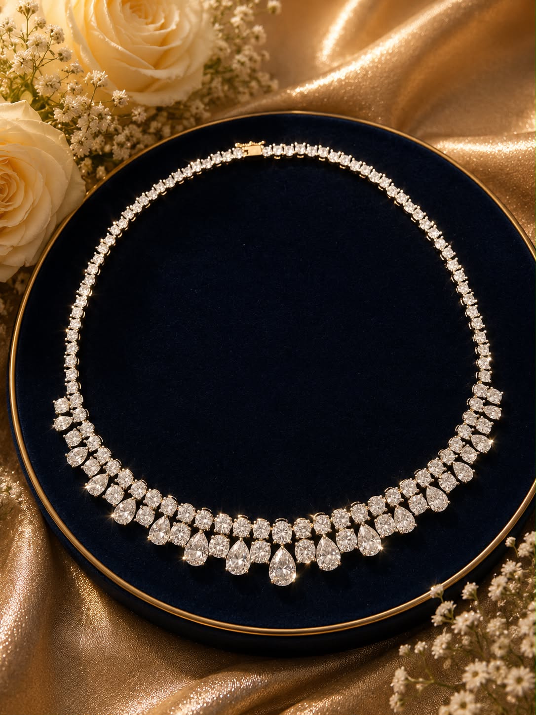 Golden Aurora Teardrop Necklace Set