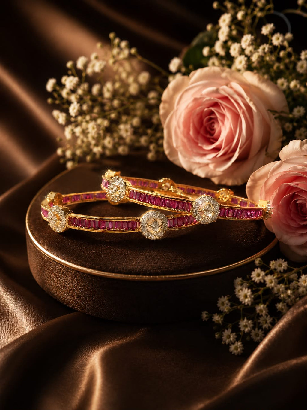Ruby Royale Diamond Bangles