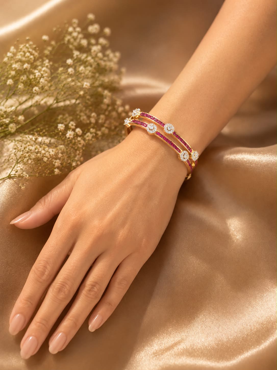 Ruby Royale Diamond Bangles