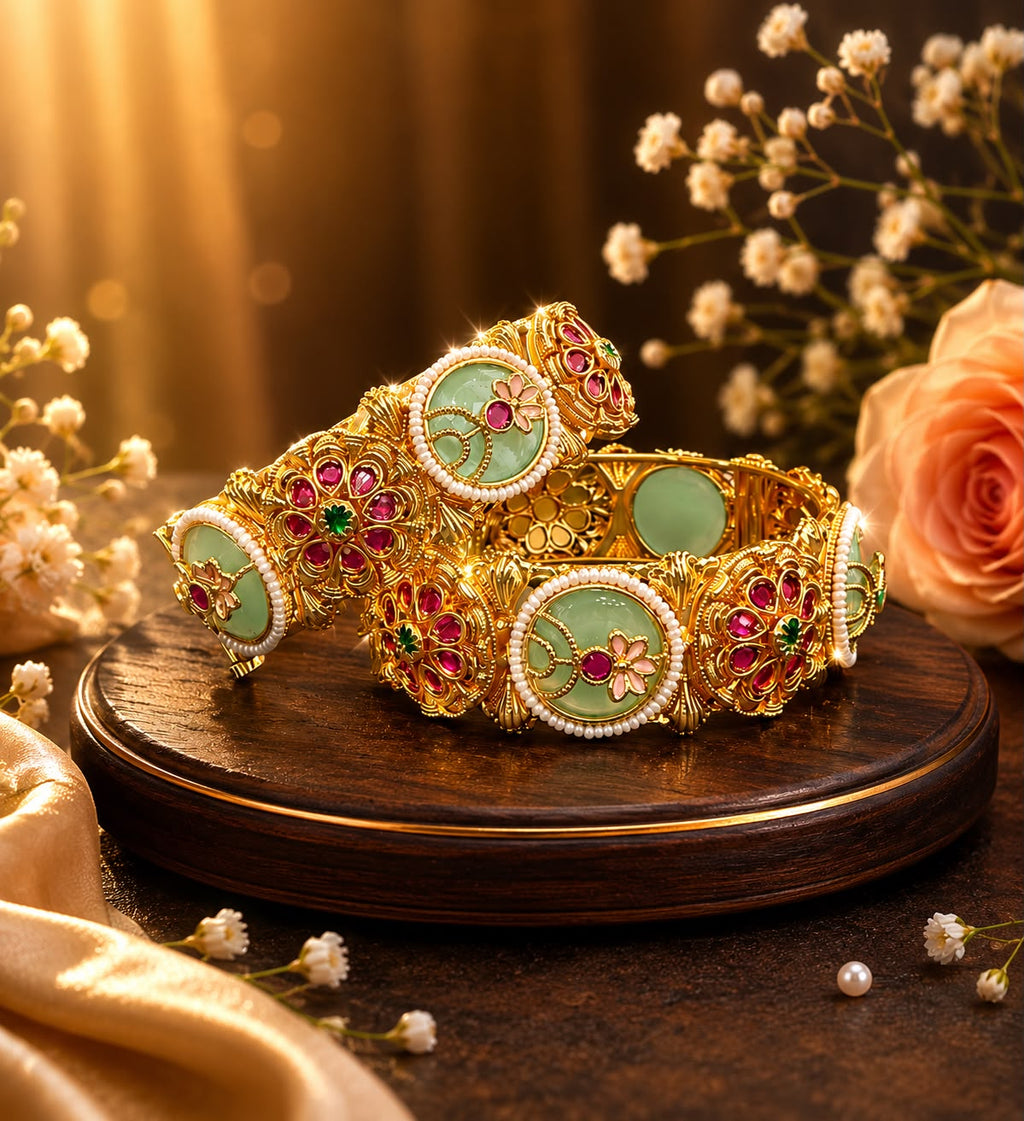Rajwadi Floral Ruby Kadas