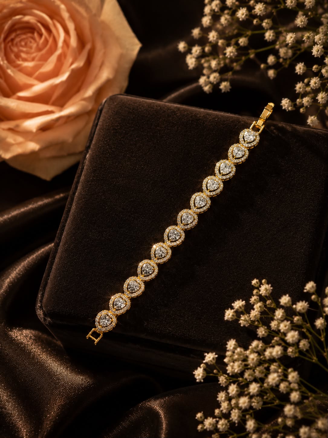 Eternal Hearts Dual Tone Diamond Bracelet