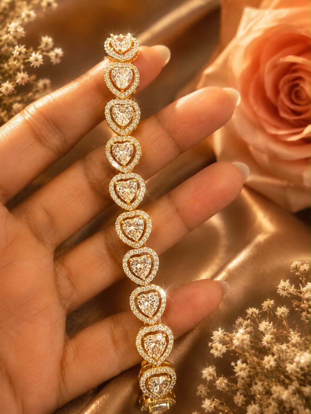 Eternal Hearts Dual Tone Diamond Bracelet