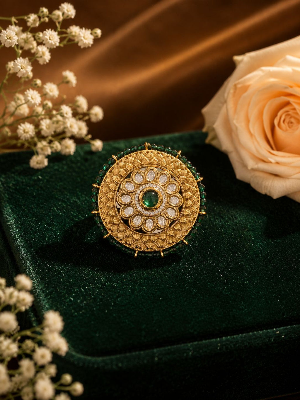 Emerald Maharani Statement Ring