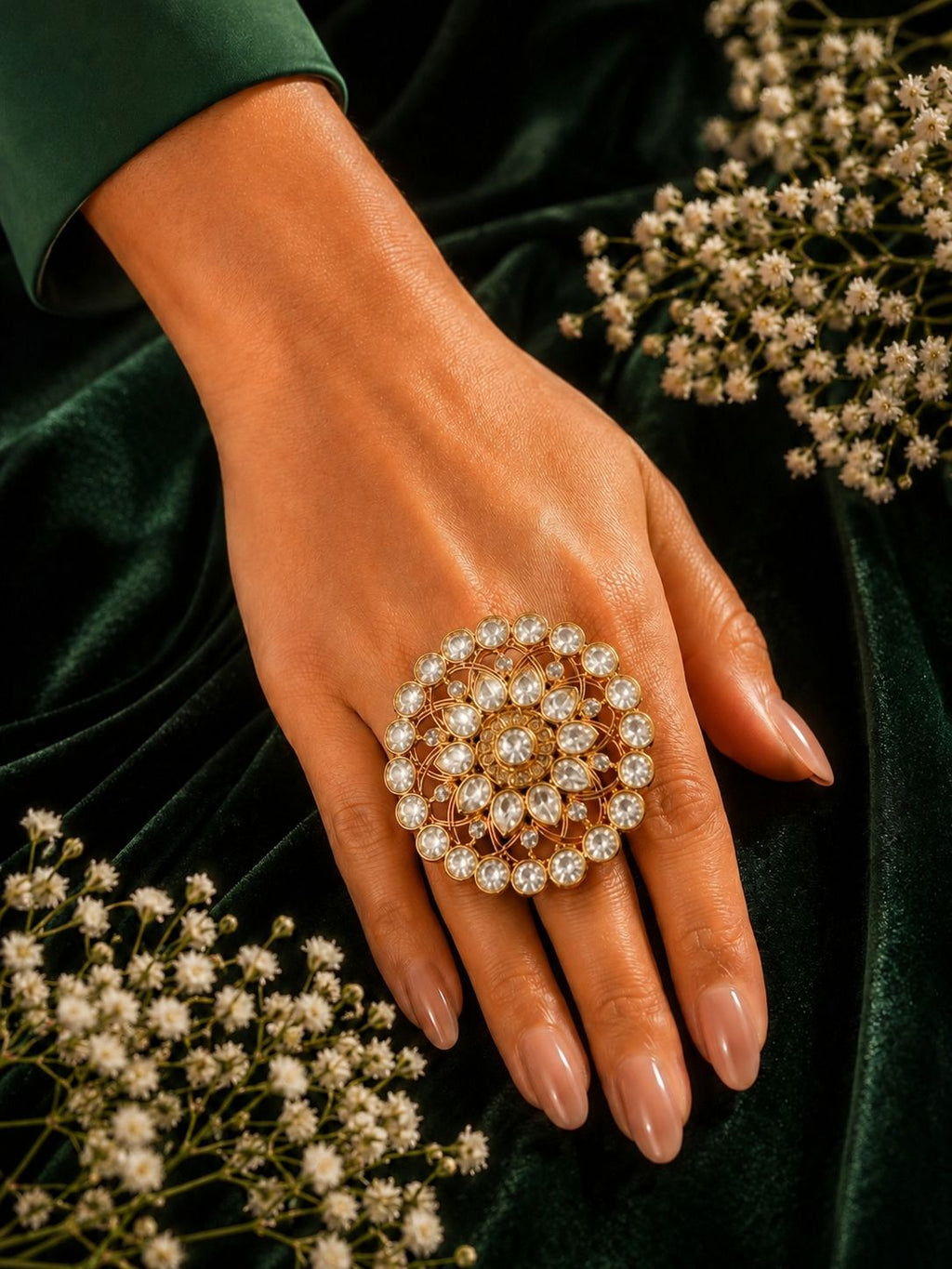 Celestial Lotus Statement Ring
