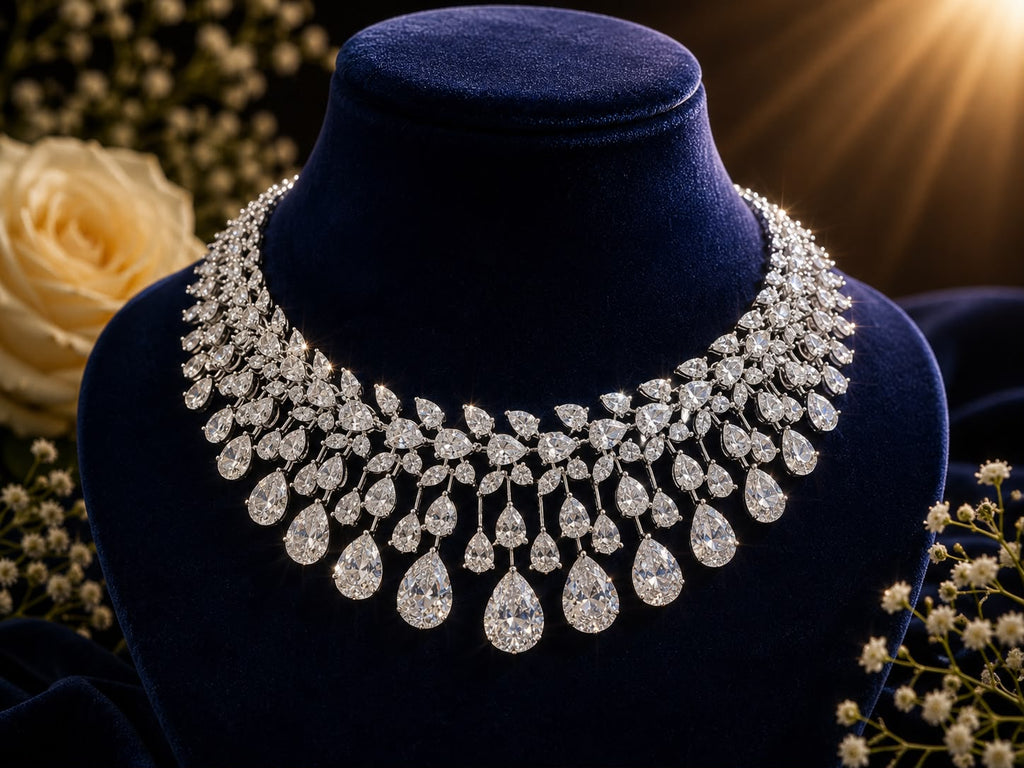 Celestial Dew Drop Diamond Necklace Set