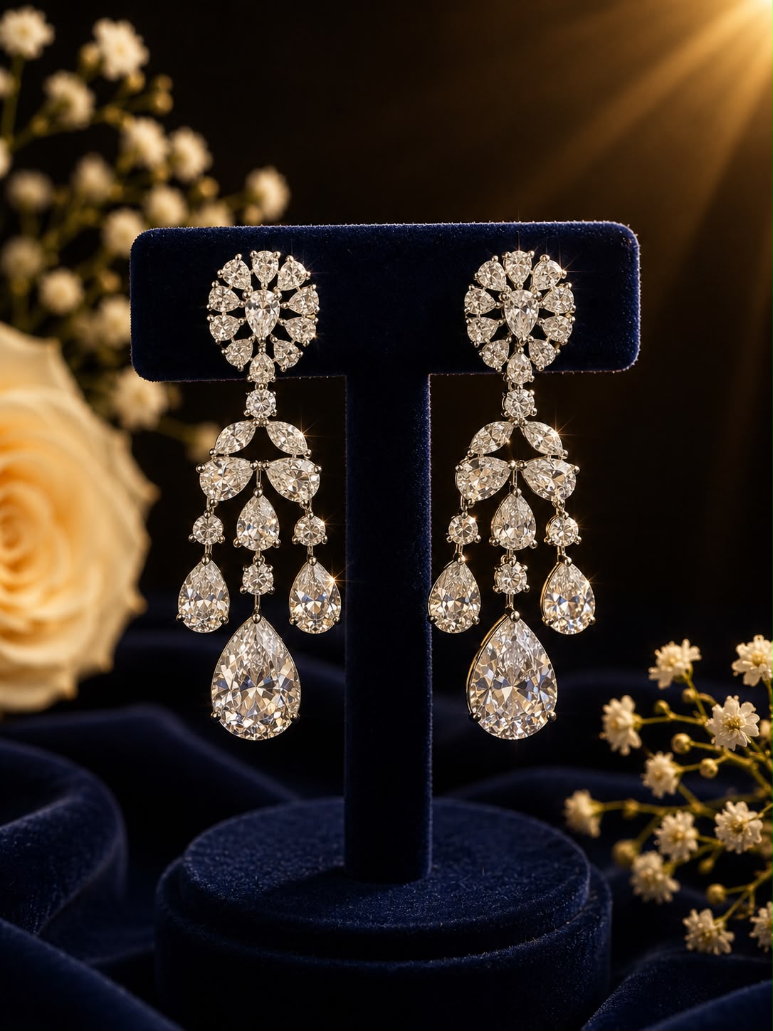 Celestial Dew Drop Diamond Necklace Set