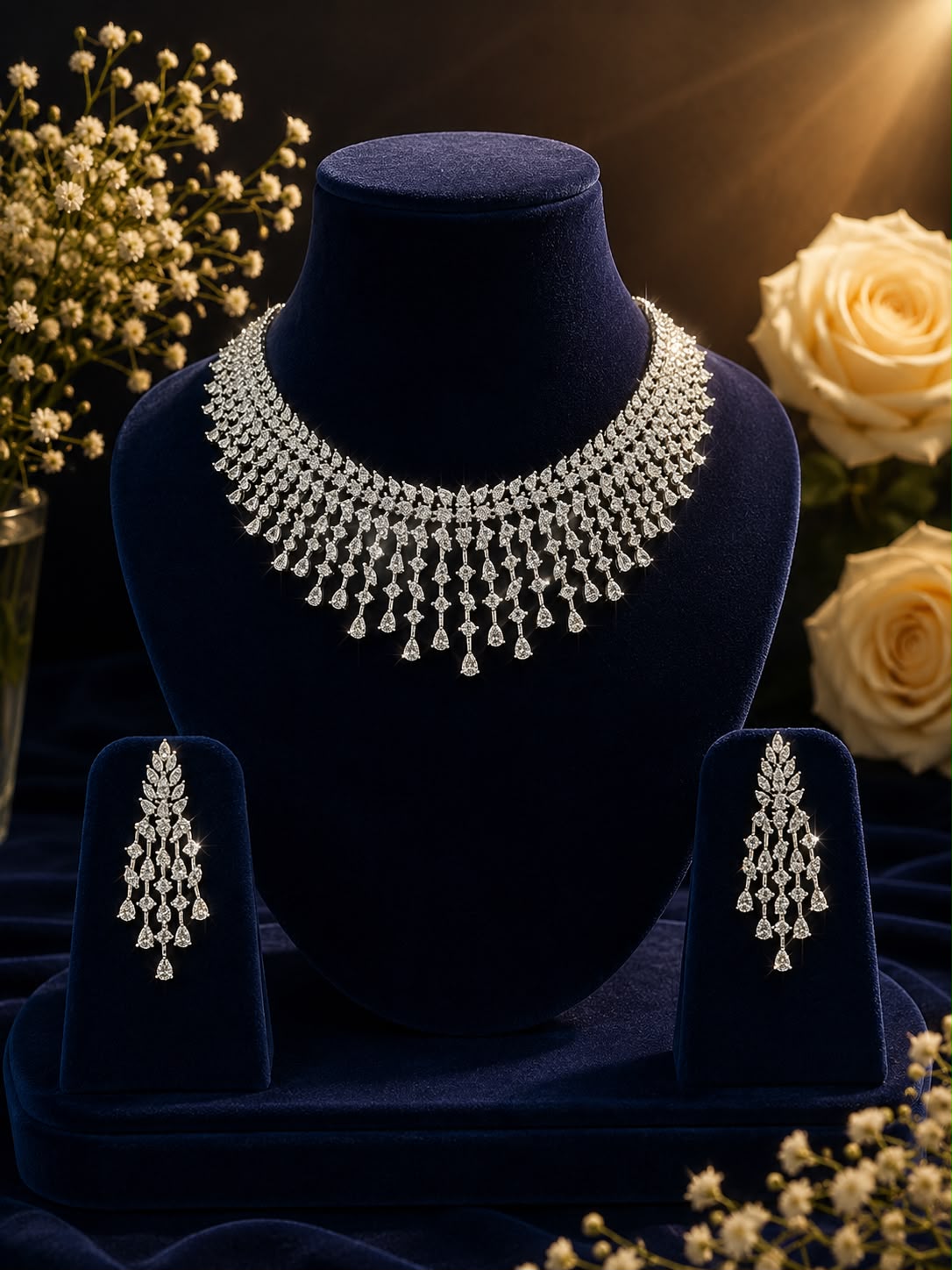 Diamond Drape Necklace Set