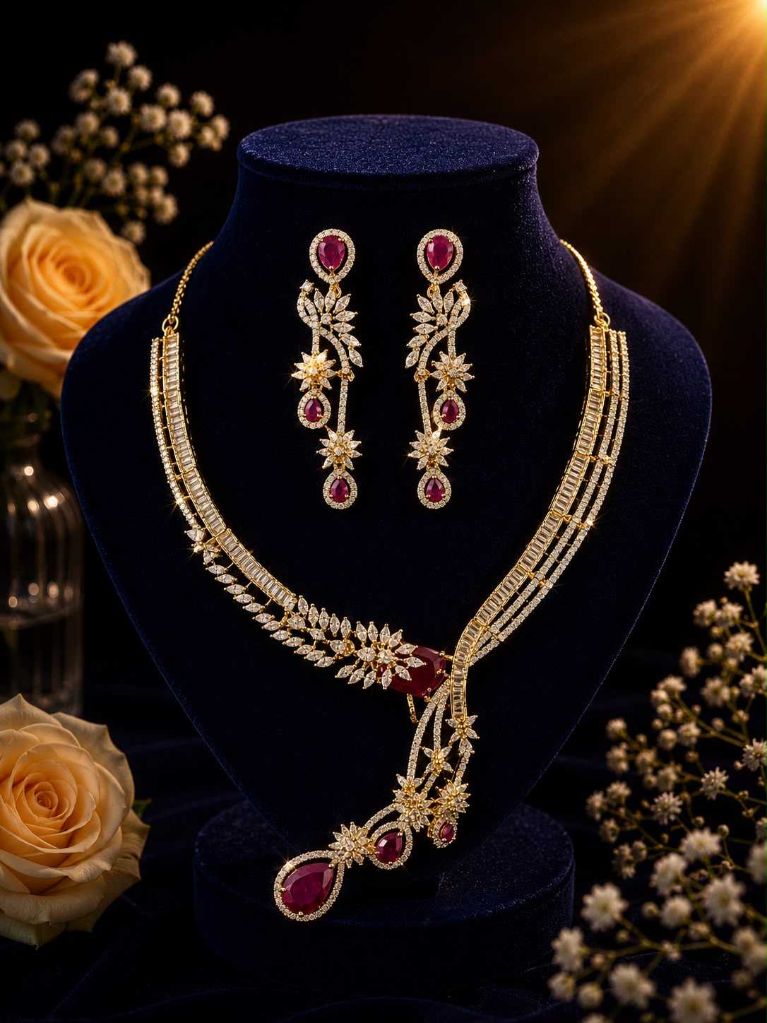 Ruby Royale Necklace Set
