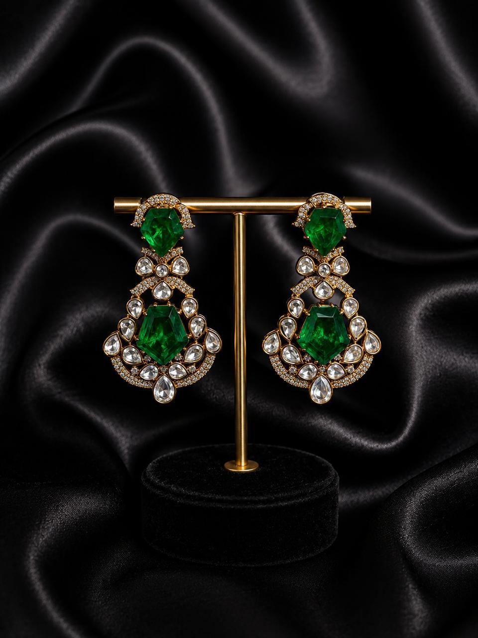 Noor Emerald Moissanite Earrings