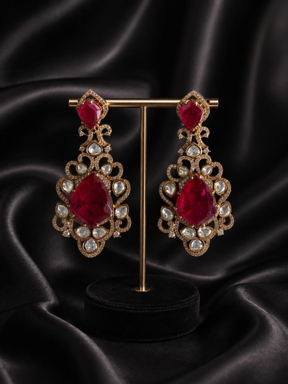 Ruby Moissanite Earrings