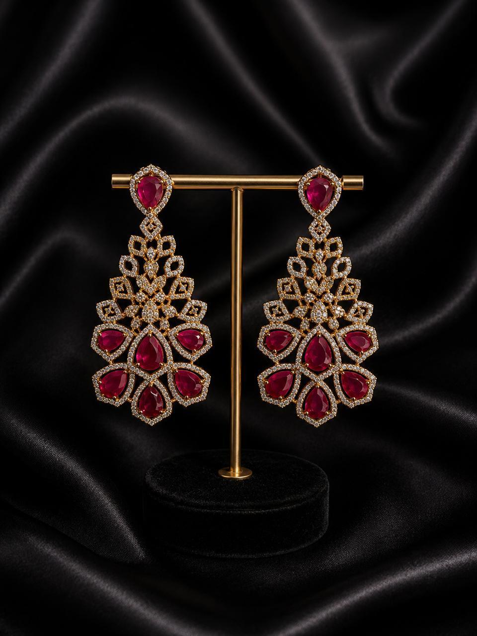 Princess Ruby Diamond Earrings