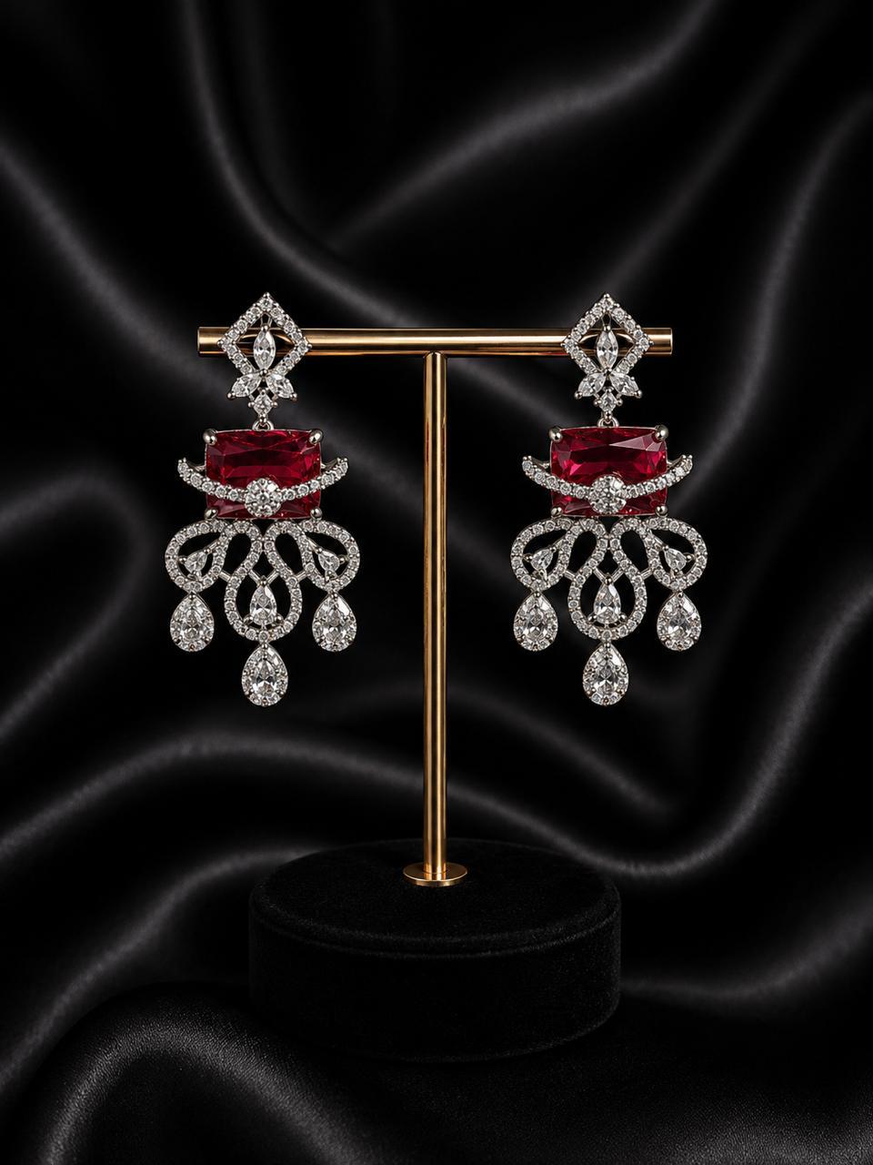 Scarlet Rose Diamond Earrings