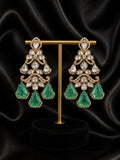 Mint and Moissanite Statement Earrings