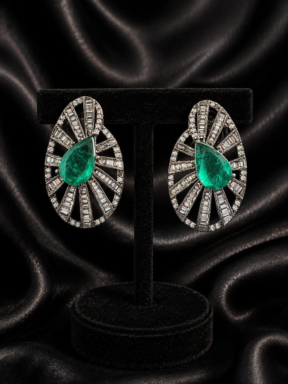 Antique Emerald Studs