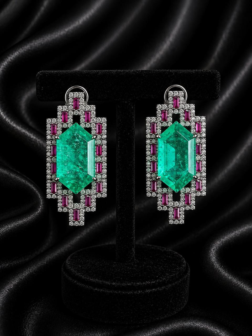 Mint Green Doublet with Ruby Baguettes