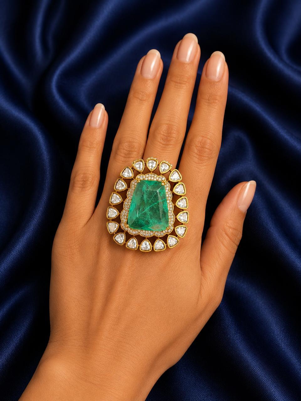 Mint green statement Ring