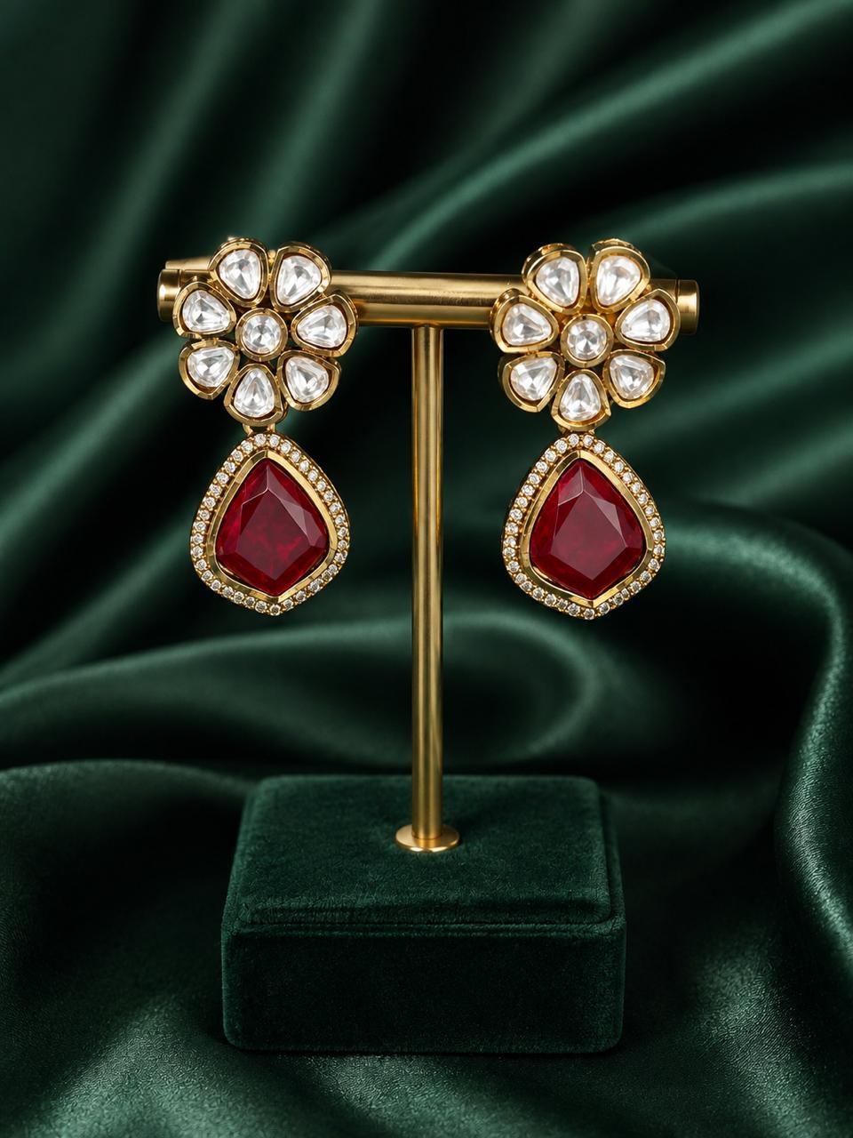 Ruby Noor Moissanite Necklace Set