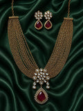 Ruby Noor Moissanite Necklace Set