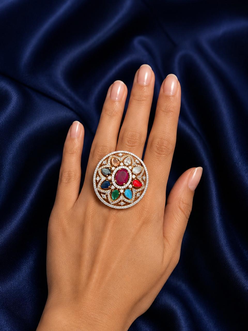 Navratna Diamond Ring