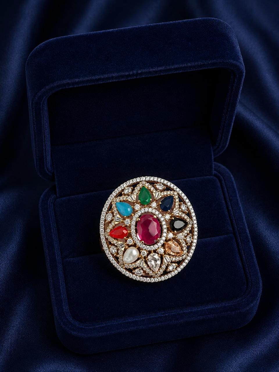 Navratna Diamond Ring