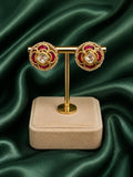 Meenakari Ruby Moissanite Studs
