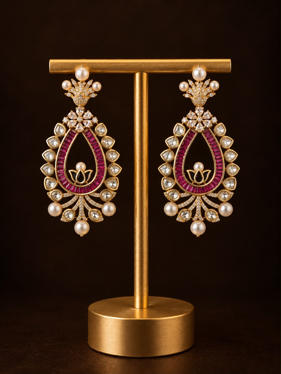 Ruhaani Ruby Pearl Earrings