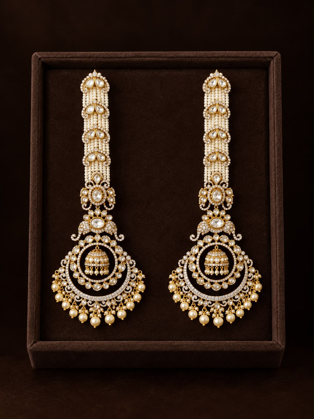 Noor Mahal Pearl Kundan Earrings