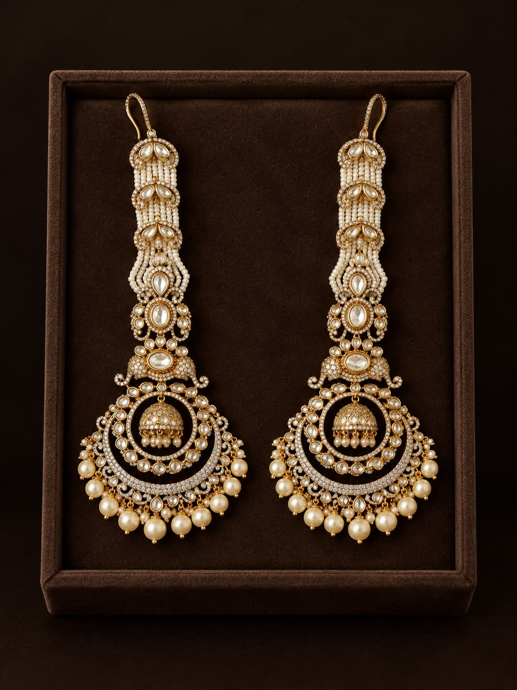 Noor Mahal Pearl Kundan Earrings