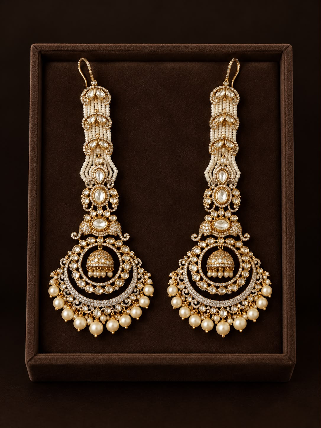 Noor Mahal Pearl Kundan Earrings