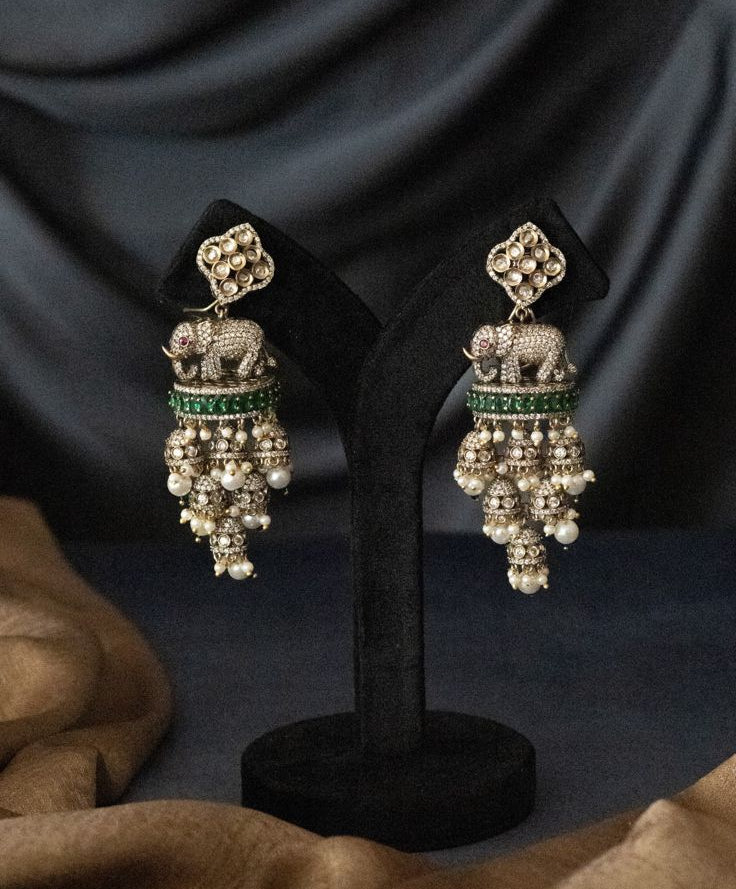 Pearl Elephant Drop Earrings