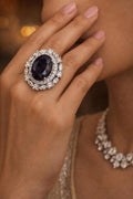 Midnight Amara Diamond Halo Ring