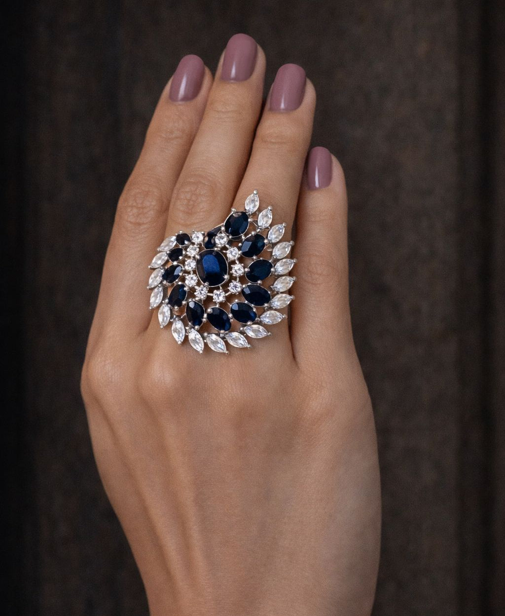 Diamond Sapphire Cocktail Ring