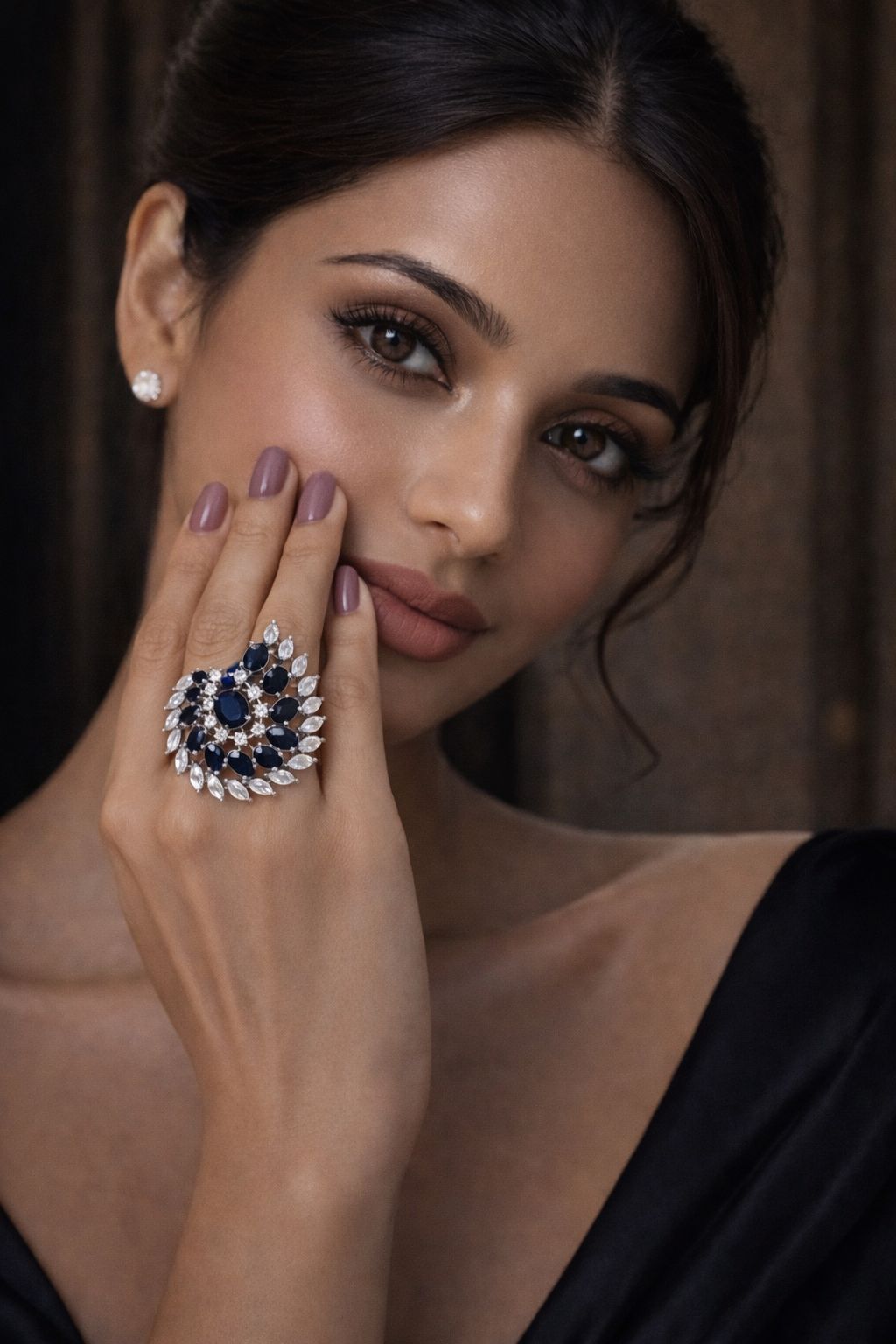 Diamond Sapphire Cocktail Ring